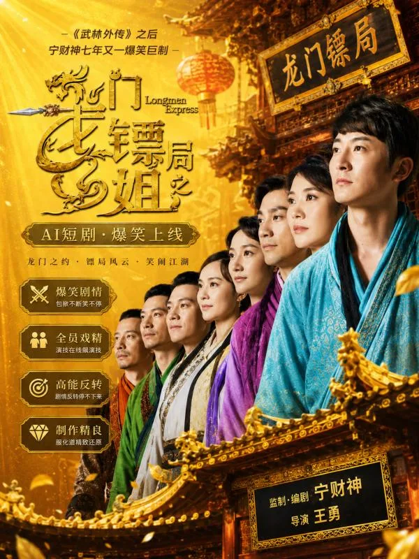 龙门镖局 袁咏仪 领衔镖局众女神深夜在私密厢房里尽情释放无尽妩媚 ai成人 画面极具视觉冲击力让人看得心跳加速 ai短剧 古装情景剧的反差 海报