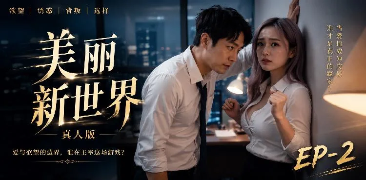 美丽新世界 真人版 未来社会诱惑 ai短剧 欲望解放故事 社会情欲缠绵 海报